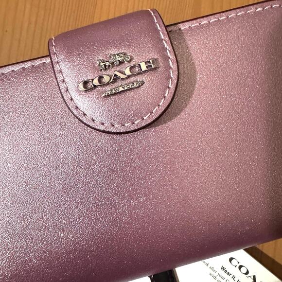 💕Coach Medium Corner Zip Wallet metallic pink - Picture 10 of 11